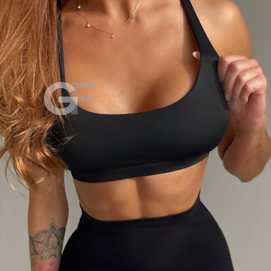 Buttery soft two piece activewear set with crop top and high waisted leggings